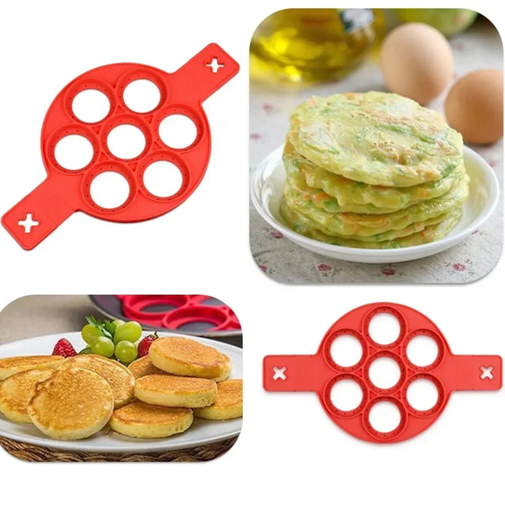 Egg Pancake Ring Non-Stick Pancake Machine Mold Silicone Egg Frying Pan Forming Machine Omelet Mold Kitchen Baking Accessories