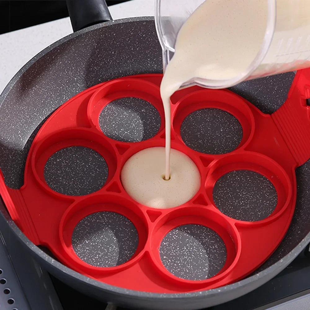 Egg Pancake Ring Non-Stick Pancake Machine Mold Silicone Egg Frying Pan Forming Machine Omelet Mold Kitchen Baking Accessories